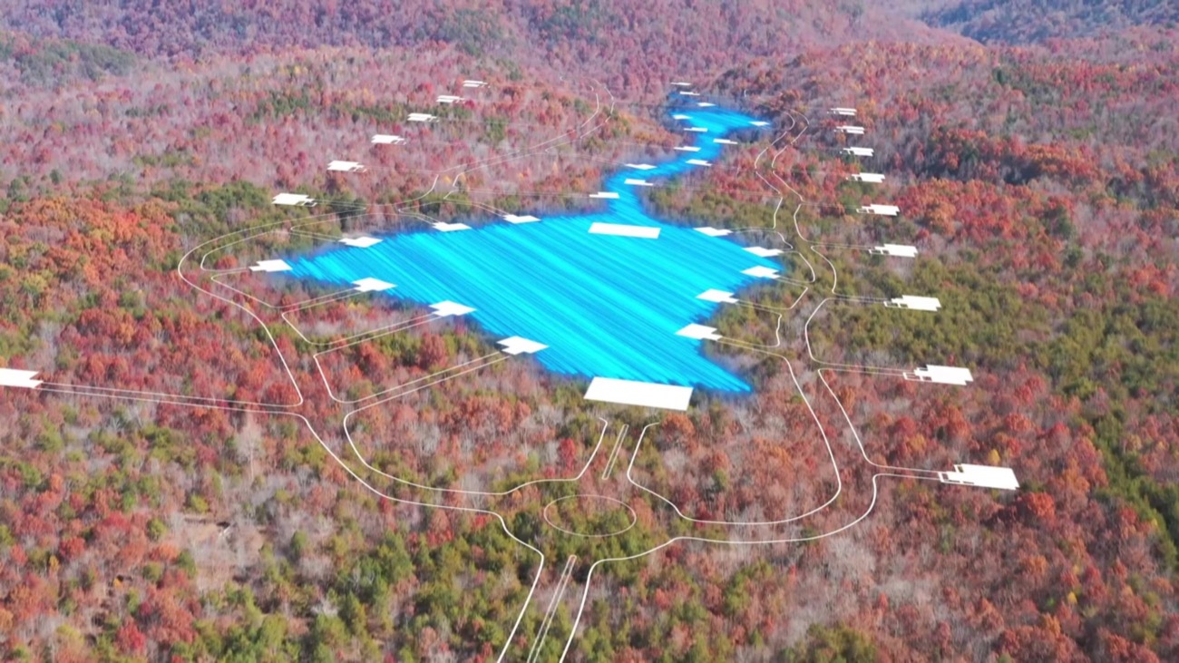 Aerial site map of Tiba Tennessee property